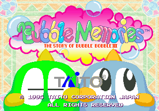 Bubble Memories: The Story Of Bubble Bobble III (Ver 2.4O 1996+02+15) Title Screen